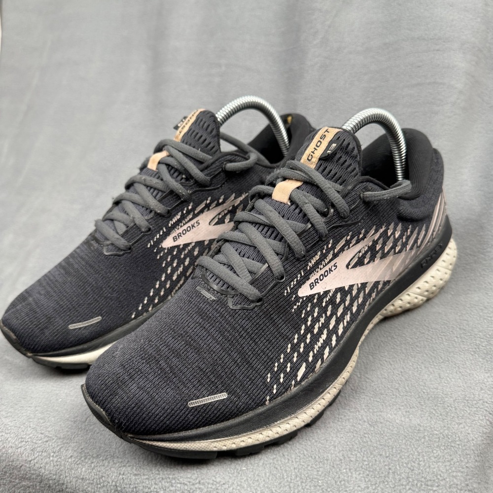Brooks Ghost‎ 13 Women's Running Shoes Black Rose Gold Sz 9 Medium B 1203381B023